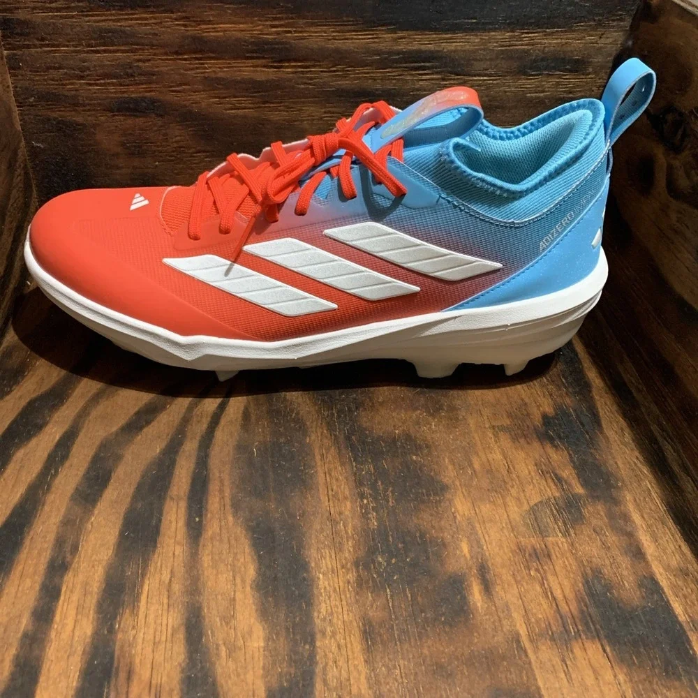 Adidas Adizero Impact TPU Candy Red/Blue Baseball Cleats Size Men's 13.5 JR7826